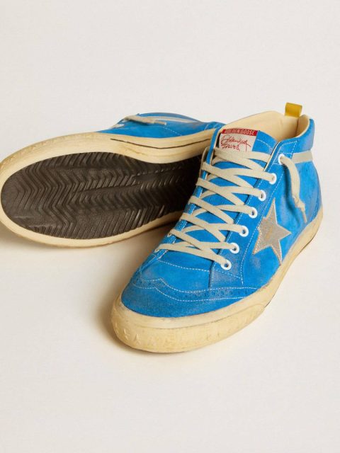 Golden Goose Mid Star Mid Star In Suede With Metallic Leather Star And Leather Heel Tab Men - Image 3