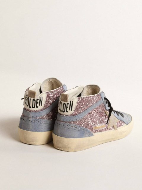 Golden Goose Mid Star Mid Star Ltd In Lilac Glitter With Light Blue Suede Inserts Women - Image 5