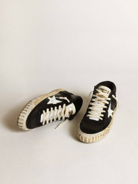 Golden Goose Mid Star Women’s Mid Star In Black Nappa And Suede With White Leather Star Women - Image 2