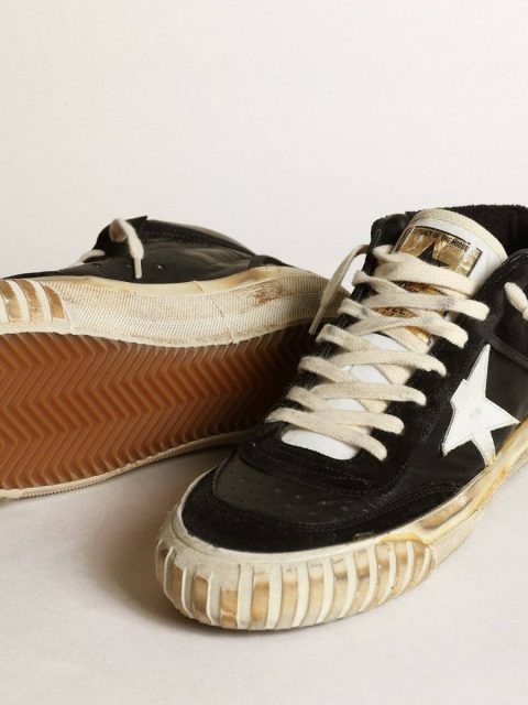 Golden Goose Mid Star Women’s Mid Star In Black Nappa And Suede With White Leather Star Women - Image 3