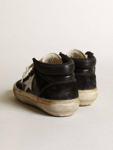 Golden Goose Mid Star Women’s Mid Star In Black Nappa And Suede With White Leather Star Women - Image 4