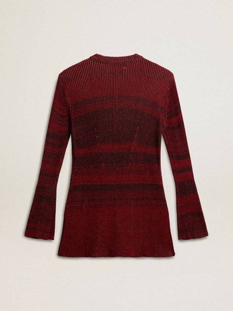 Golden Goose Purple Grape Women Dresses & Jumpsuits Irregular-Striped Cotton Dress - Image 2