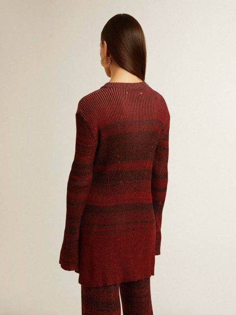 Golden Goose Purple Grape Women Dresses & Jumpsuits Irregular-Striped Cotton Dress - Image 5