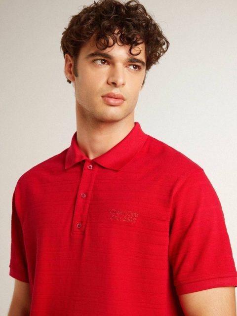 Golden Goose Red T-Shirts & Polo Shirts Men's Polo Shirt In Red Cotton Piquet Men - Image 5