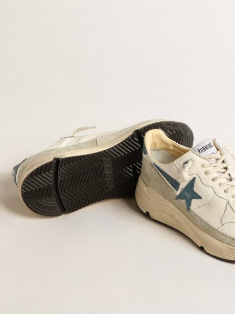 Golden Goose Running Sole In Nappa With Blue Leather Star And Suede Insert Men Running Sole - Image 4