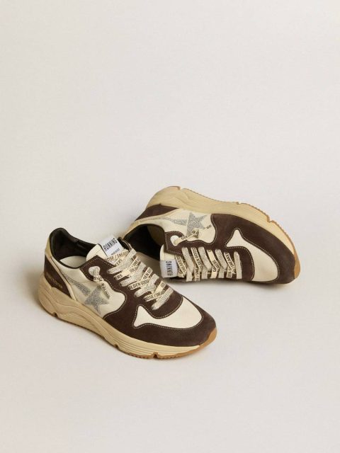 Golden Goose Running Sole Women Running Sole Ltd In Nappa And Brown Suede With A Swarovski Crystal Star - Image 2