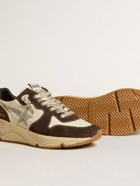 Golden Goose Running Sole Women Running Sole Ltd In Nappa And Brown Suede With A Swarovski Crystal Star - Image 4