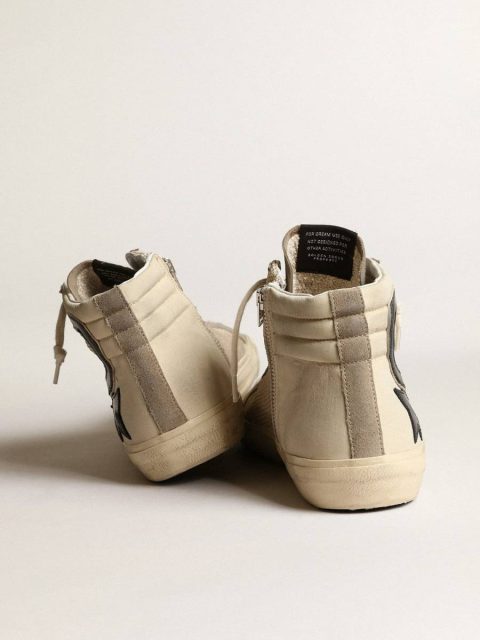 Golden Goose Slide In Beige Mesh And Nylon With Blue Leather Star And Flash Slide Men - Image 5