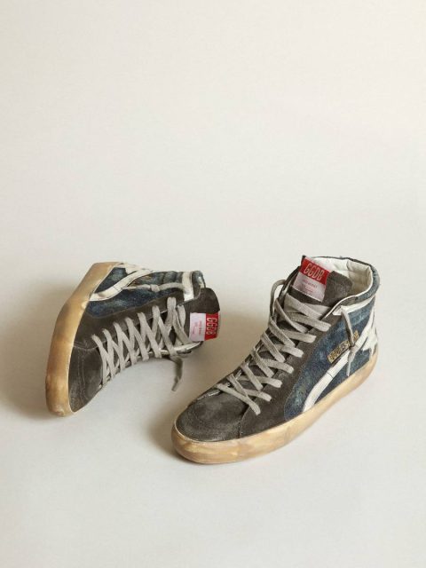 Golden Goose Slide In Midnight-Blue Denim With White Leather Star Women Slide - Image 2