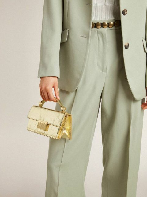 Golden Goose Small Venezia Bag In Gold Metallic Leather With Gold Details Women Gold Crossbody Bags - Image 3