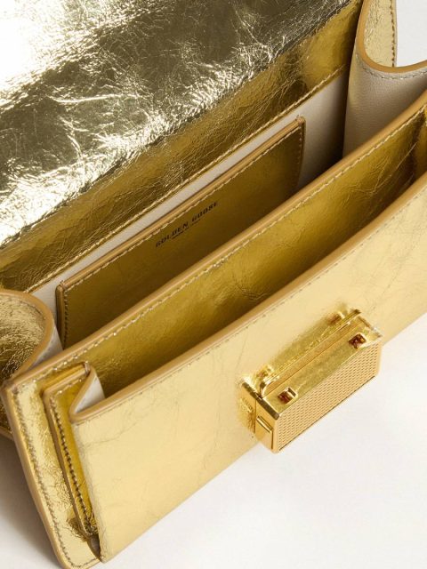 Golden Goose Small Venezia Bag In Gold Metallic Leather With Gold Details Women Gold Crossbody Bags - Image 5