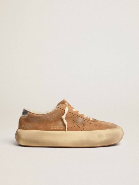 Golden Goose Space-Star Men Men's Space-Star In Tobacco-Colored Suede And Shearling Lining