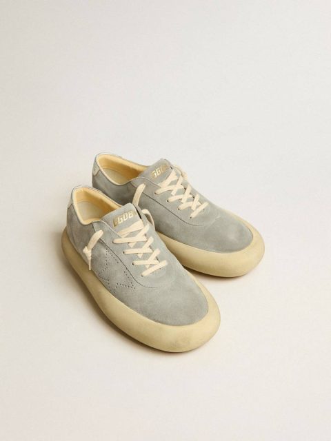 Golden Goose Space-Star Men's Space-Star Shoes In Ice-Gray Suede With Perforated Star Men - Image 2