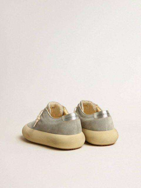 Golden Goose Space-Star Men's Space-Star Shoes In Ice-Gray Suede With Perforated Star Men - Image 5