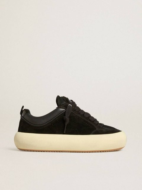Golden Goose Space-Star Women Women's Space-Star Cube In Black Suede With Perforated Star