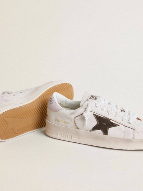 Golden Goose Stardan In Nappa Leather With Metallic Silver Leather Star And Pink Suede Heel Tab Women Stardan - Image 3