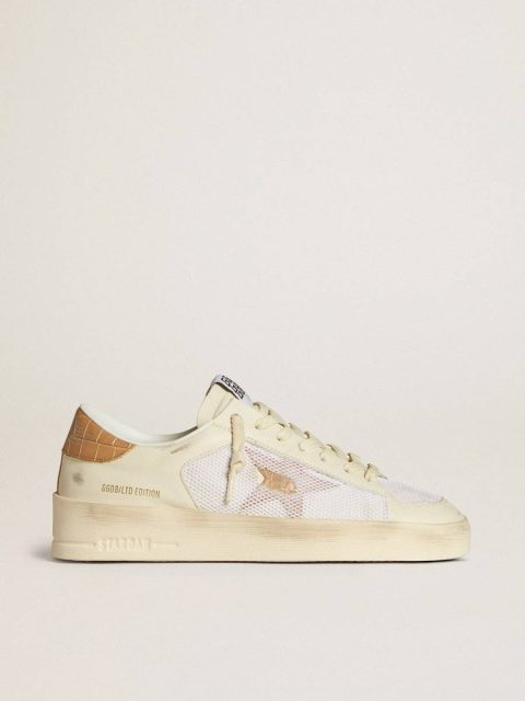 Golden Goose Stardan Ltd With Beige Leather Star And Crocodile Beige Leather Heel Tab Stardan Women