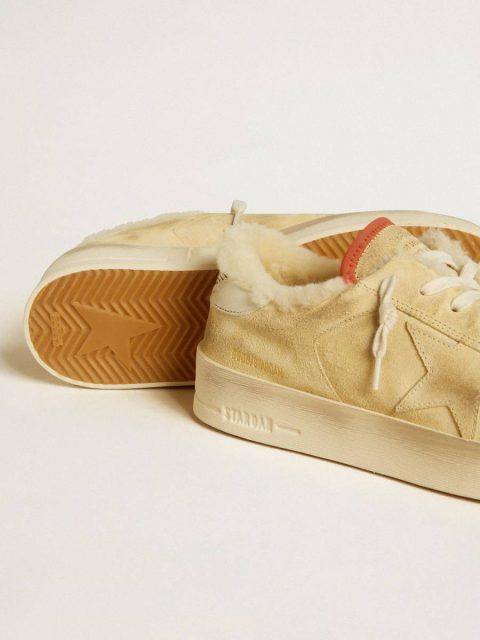 Golden Goose Stardan Men Stardan In Beige Suede With Leather Heel Tab And Shearling Lining - Image 3