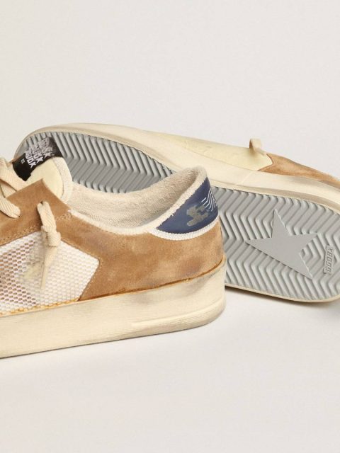 Golden Goose Stardan Stardan In Beige Nylon And Mesh With Tobacco Suede Inserts Men - Image 4