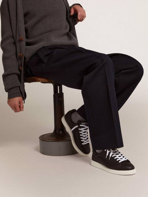 Golden Goose Starter Men Men's Starter In Leather With Star Printed On The Heel Tab - Image 3