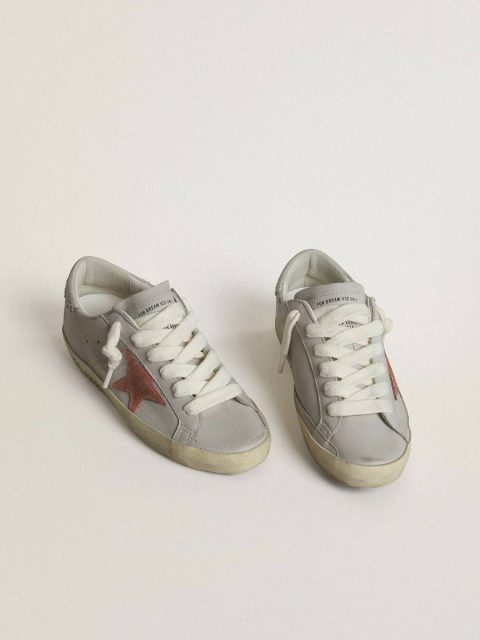 Golden Goose Super-Star Ltd In Gray Leather With Brick-Red Suede Star Super-Star Women - Image 2