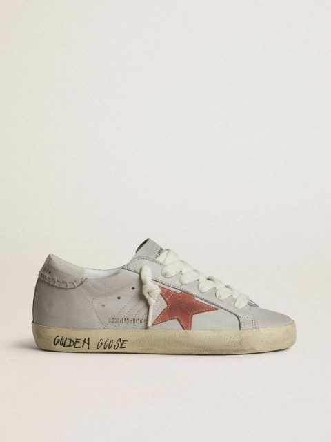 Golden Goose Super-Star Ltd In Gray Leather With Brick-Red Suede Star Super-Star Women