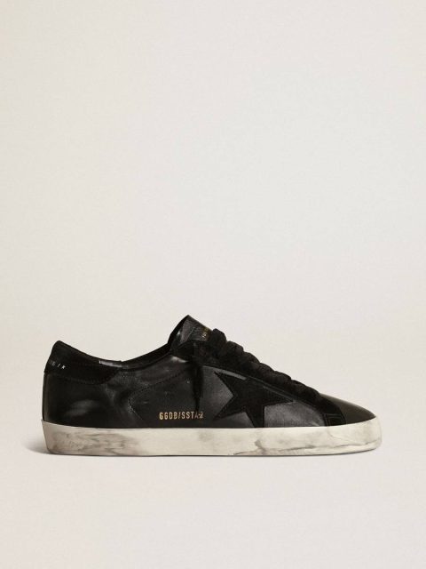 Golden Goose Super-Star Men Men's Super-Star In Black Nappa With Black Suede Star And Heel Tab