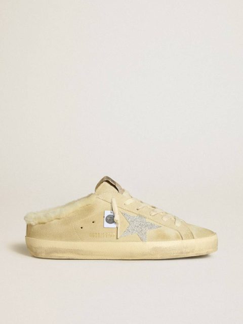 Golden Goose Super-Star Sabot Women Super-Star Sabots With Swarovski Crystal Star And Shearling Lining