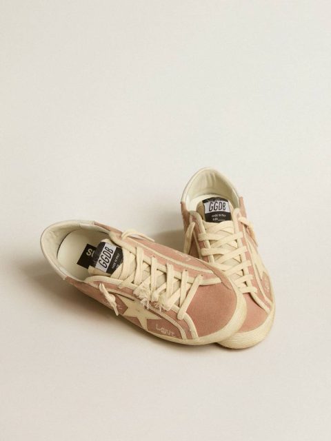 Golden Goose Super-Star Super-Star In Powder-Pink Suede With Cream Leather Star Women - Image 2