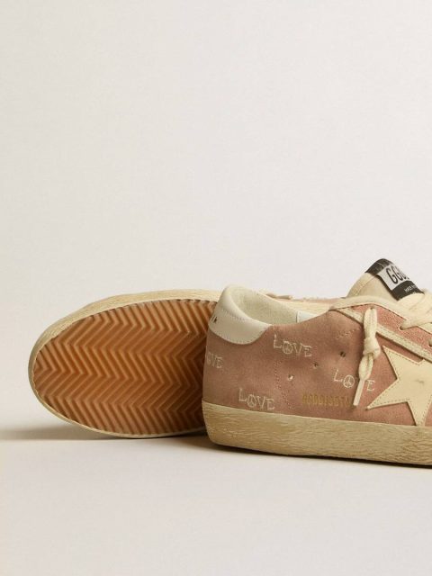 Golden Goose Super-Star Super-Star In Powder-Pink Suede With Cream Leather Star Women - Image 4