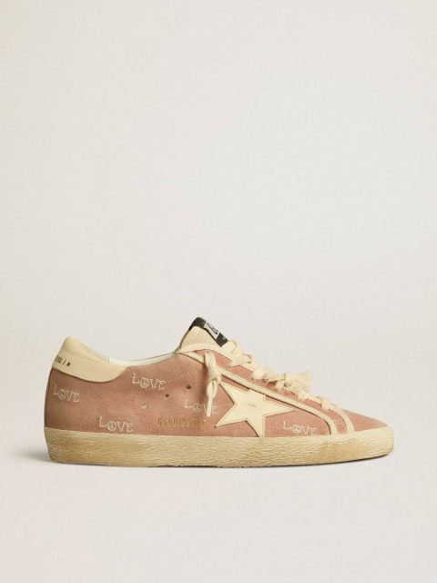 Golden Goose Super-Star Super-Star In Powder-Pink Suede With Cream Leather Star Women