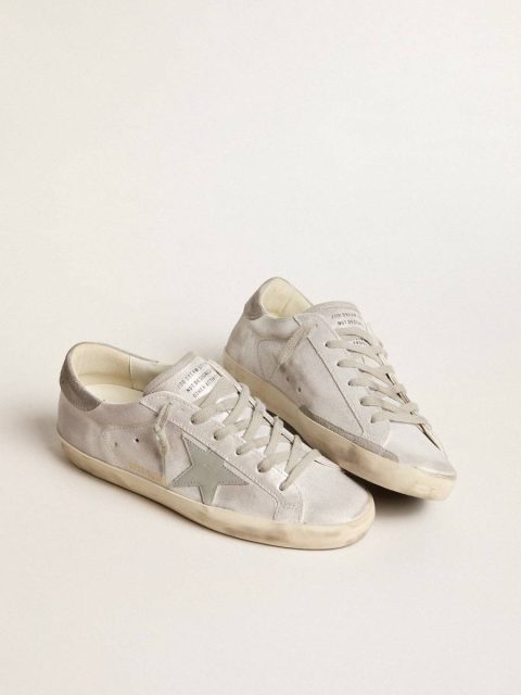 Golden Goose Super-Star Super-Star Sneakers In Gray-White Glitter-Effect Leather With Leather Star Women - Image 2