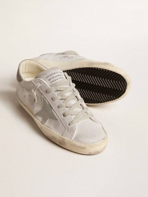 Golden Goose Super-Star Super-Star Sneakers In Gray-White Glitter-Effect Leather With Leather Star Women - Image 3