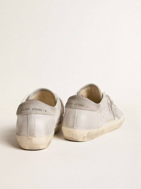 Golden Goose Super-Star Super-Star Sneakers In Gray-White Glitter-Effect Leather With Leather Star Women - Image 4