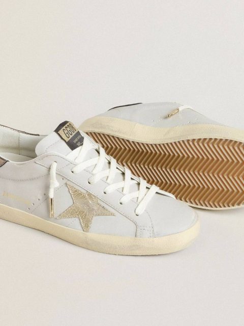 Golden Goose Super-Star With Crackle Leather Star And Metallic Foiled Leather Heel Tab Women Super-Star - Image 4