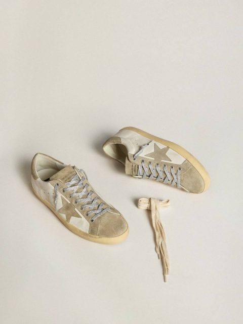Golden Goose Super-Star Women Women’s Super-Star In Nappa With Ice-Gray Suede Star And Black Embroidery - Image 2
