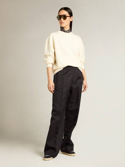 Golden Goose Sweatshirt In Aged White With Reverse Logo On The Back - Jersey Capsule Aged White Women Sweatshirts - Image 5