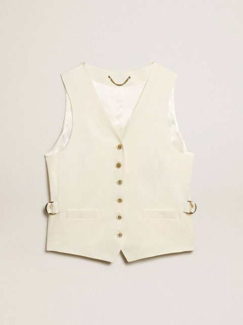 Golden Goose T-Shirts & Tops Aged White Women's Aged White V-Neck Gilet Women