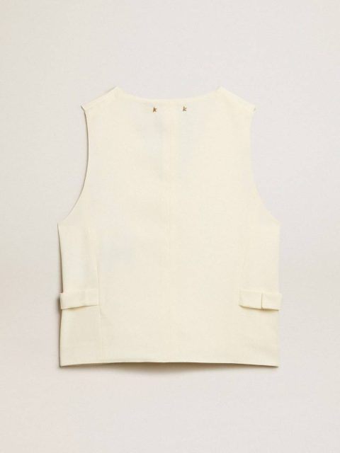 Golden Goose T-Shirts & Tops Aged White Women's Aged White V-Neck Gilet Women - Image 5