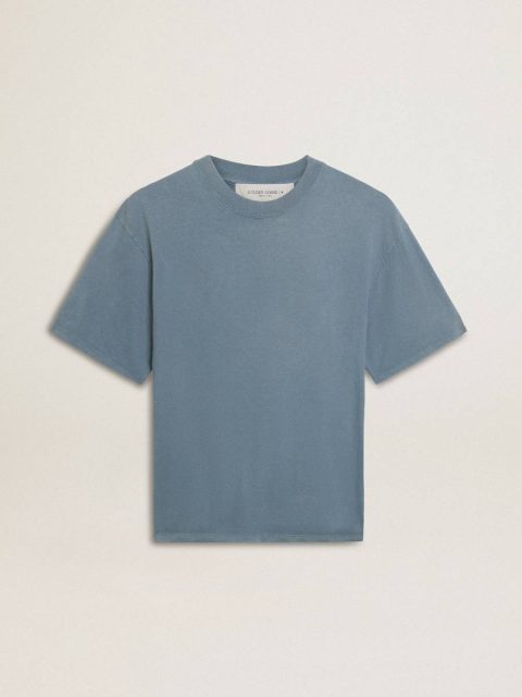 Golden Goose T-Shirts & Tops Baby Blue Women Baby Blue T-Shirt With Reverse Logo On The Back - Jersey Capsule