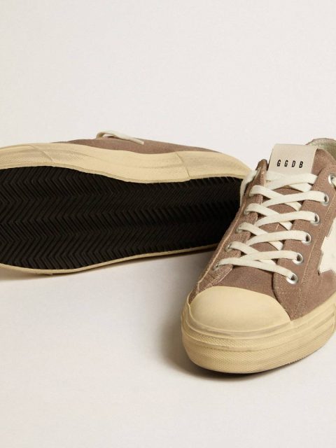 Golden Goose V-Star In Dove-Gray Suede With White Nappa Leather Star V-Star Men - Image 3