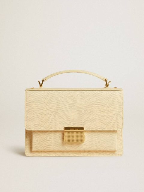Golden Goose Venezia Bag In Beige Python-Print Leather With Gold Details Beige Women Crossbody Bags