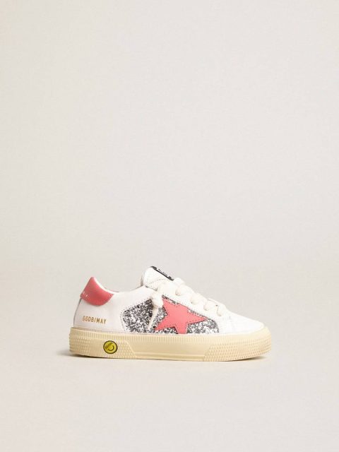 Golden Goose White Little Girls (1-3 Years) Kids Junior May With Red Leather Star And Heel Tab