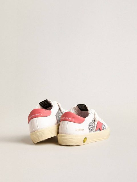 Golden Goose White Little Girls (1-3 Years) Kids Junior May With Red Leather Star And Heel Tab - Image 5