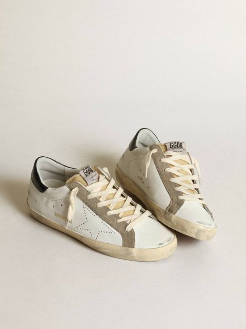 Golden Goose White Super-Star Women's Super-Star With Perforated Star And Midnight Blue Heel Tab Women - Image 2