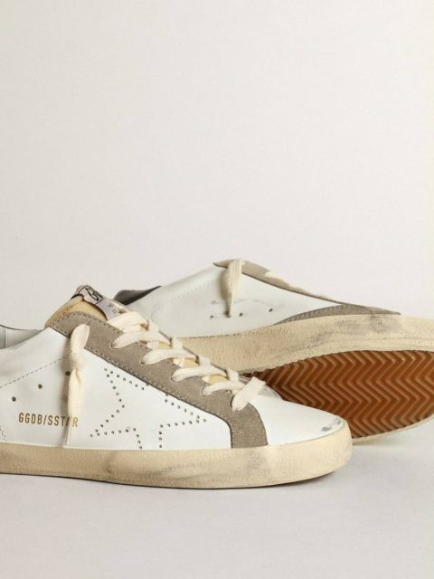 Golden Goose White Super-Star Women's Super-Star With Perforated Star And Midnight Blue Heel Tab Women - Image 4
