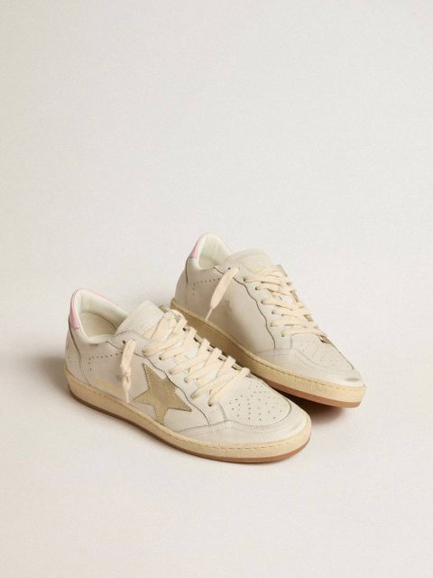 Golden Goose White Women Women's Ball Star With Gold Foiled Leather Star And Pink Leather Heel Tab Ball Star - Image 2