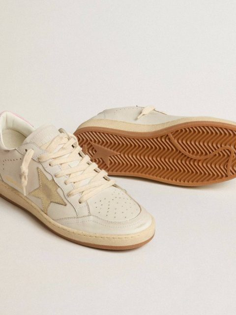 Golden Goose White Women Women's Ball Star With Gold Foiled Leather Star And Pink Leather Heel Tab Ball Star - Image 3