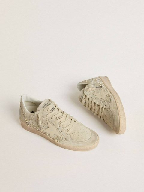Golden Goose Women Ball Star Ball Star In Suede With Swarovski Crystals And Pearls And Leather Star - Image 2