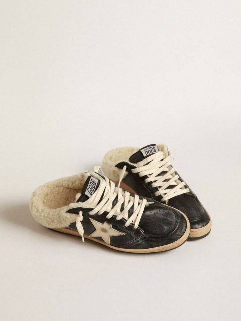 Golden Goose Women Ball Star Sabots In Nappa With Platinum Star And Shearling Lining Ball Star - Image 2
